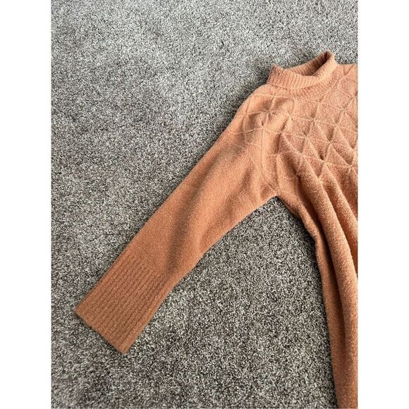 Free People Jaci Sweater Dress S Long Sleeve Mock Neck Knit Textured Wool “Doe” - Picture 16 of 16